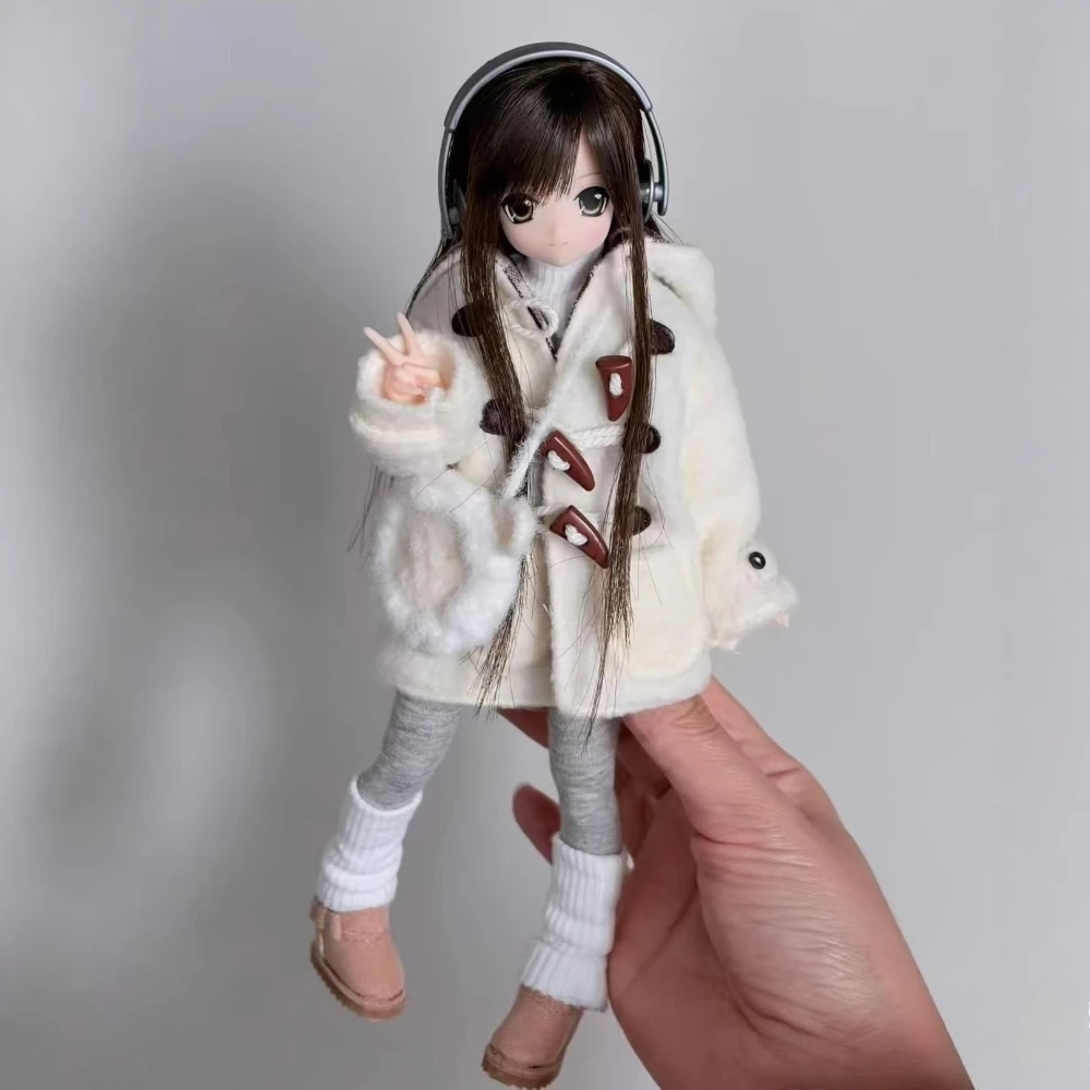 1/6 Bjd Doll's Clothes Suit Coat+undershirt+pantyhose+sock Covers+scarf for Azone Ob24 Ob22 Blyth Dress Up Toys Doll Accessories