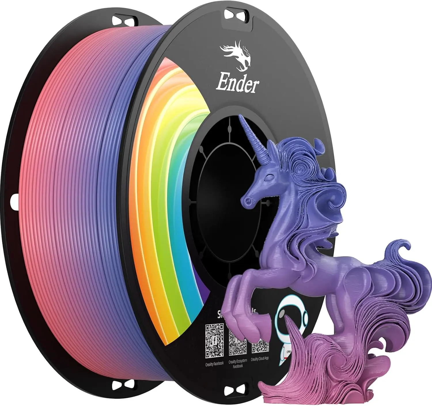

Rainbow PLA+ 3D Printer Filament 1.75mm, Strong Toughness No-Tangling Vacuum Pack, Fit Most Printers, 1kg Spool