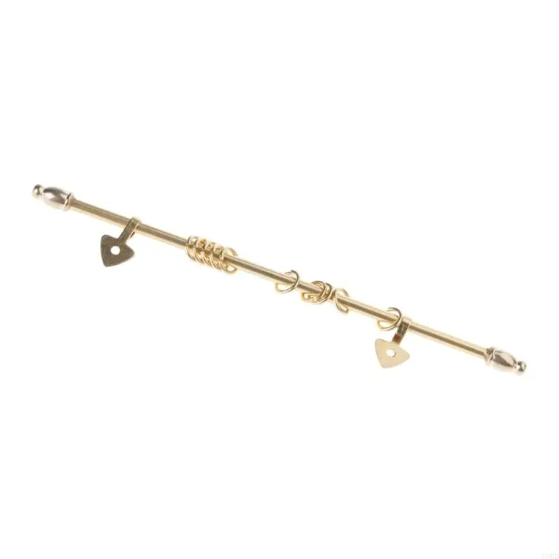 CORB Gold Miniature Curtain Rod For 1/12 Scale Doll House Accessories Realistic Miniature Furniture Bedroom Scene Decors