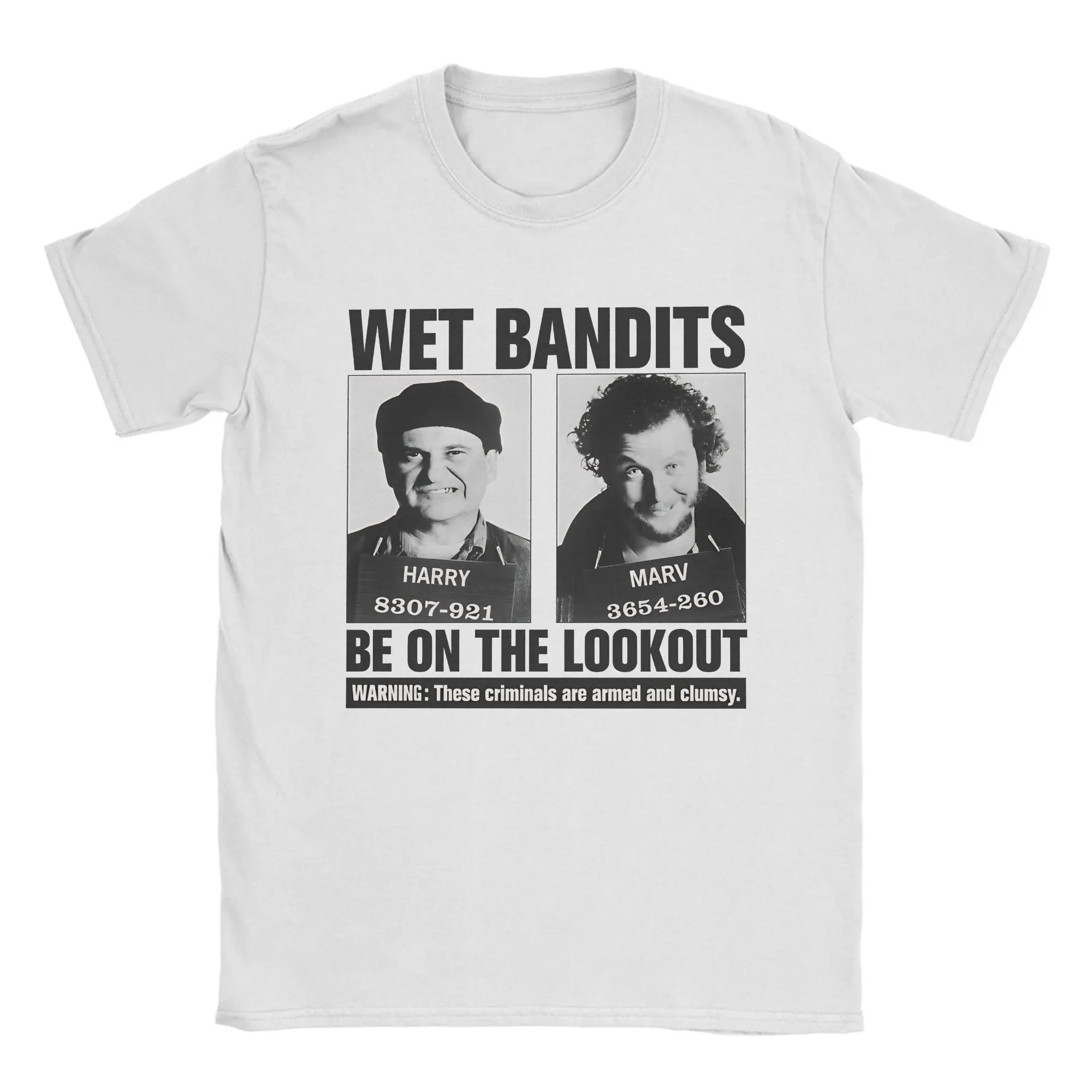 Funny Home Alone Wet Bandits T-Shirts for Men Round Neck 100% Cotton T Shirt Merry Christmas Short Sleeve Tees Printed Clothing