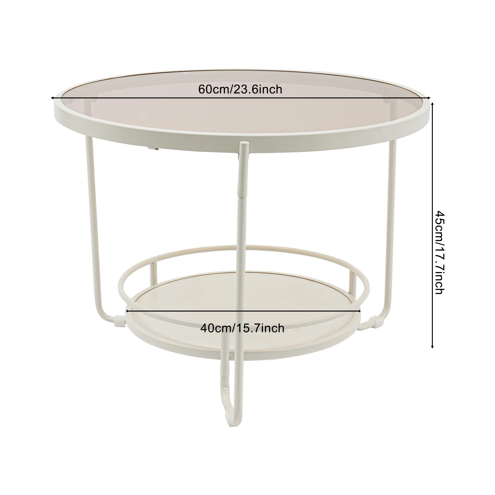 2 Tiers Modern Side Table Simple and Modern Round Coffee Table