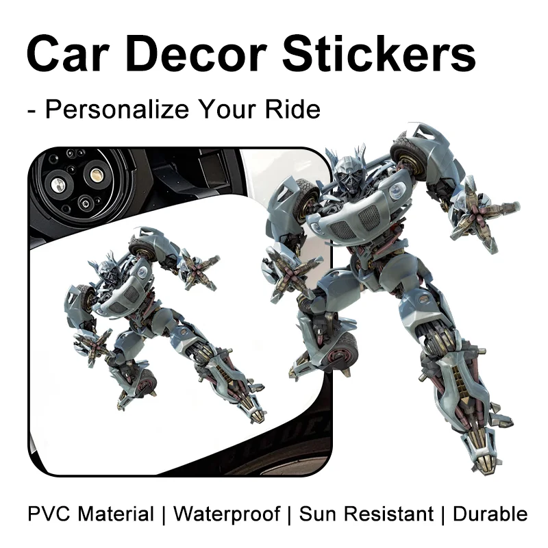 Autocollant créatif personnalisé Transformers pour voiture, réservoir de carburant avant, ordinateur portable, valise – Décoration DIY pour dissimuler les rayures