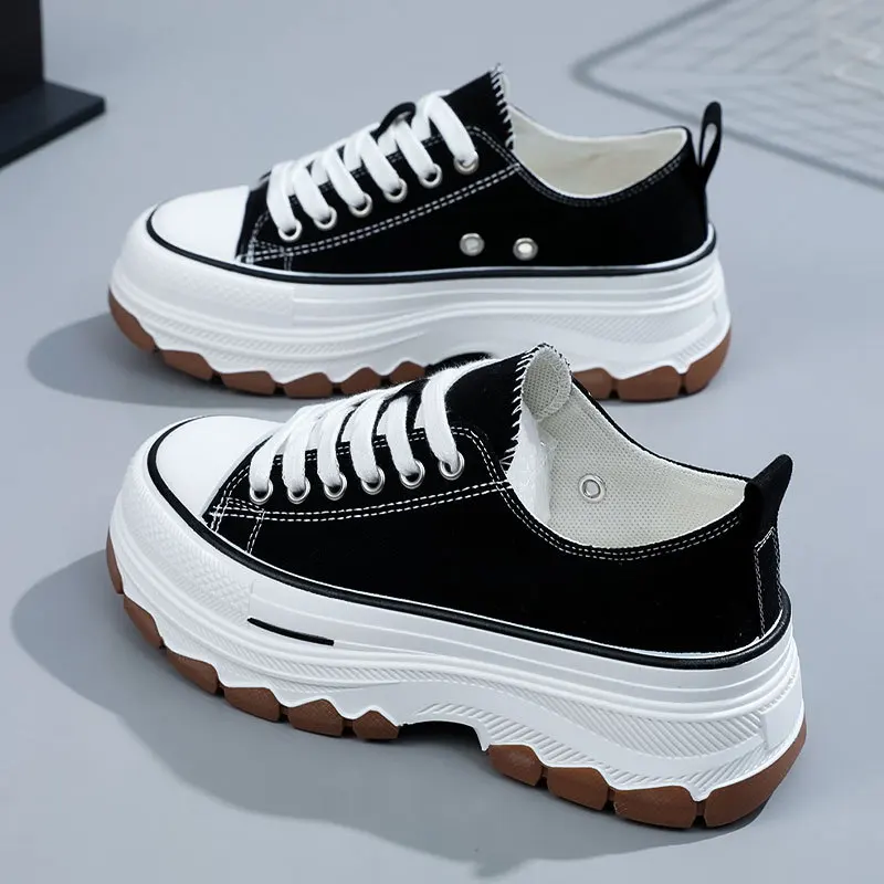 

Classic canvas shoes women's spring summer tide new versatile board thick soles increase student popularity