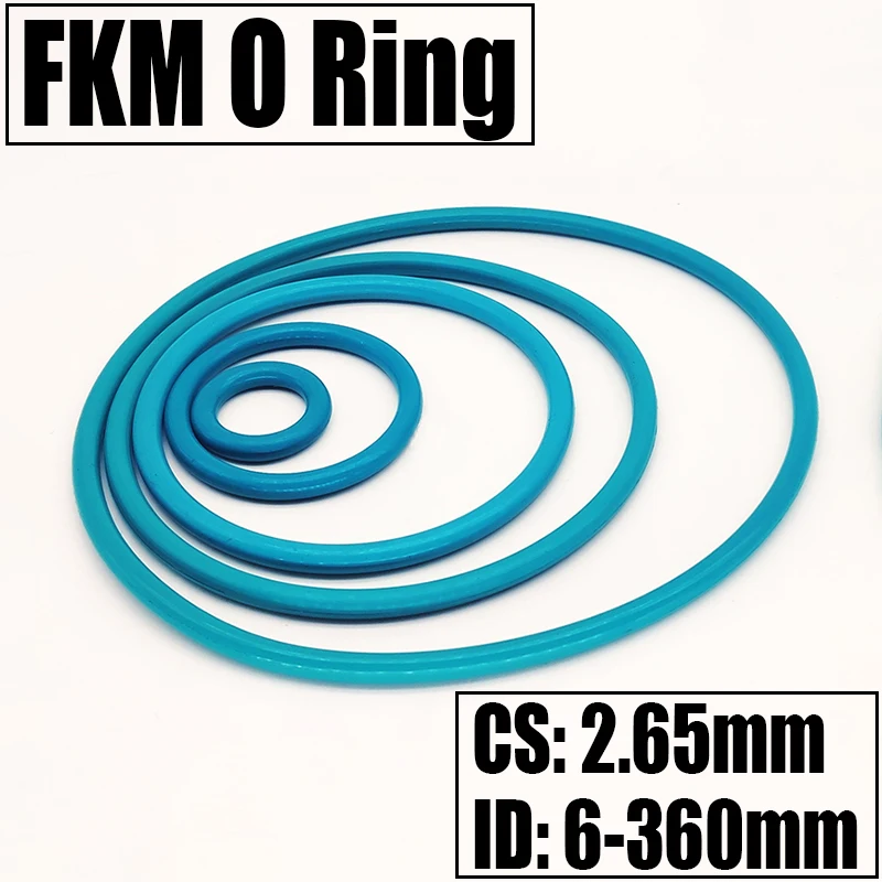 1-10PCS FKM O Ring Seal Gasket Thickness CS 2.65mm ID 6-360mm Oil/High Temperature Resistance Washer Fluorine Rubber Spacer