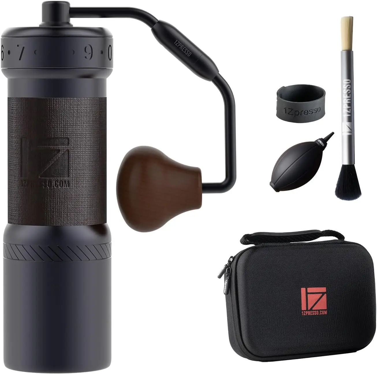 

Premium Manual Coffee Grinder with Foldable Handle, External Adjustable Settings, and Magnetic Catch Cup for Consistent Brews