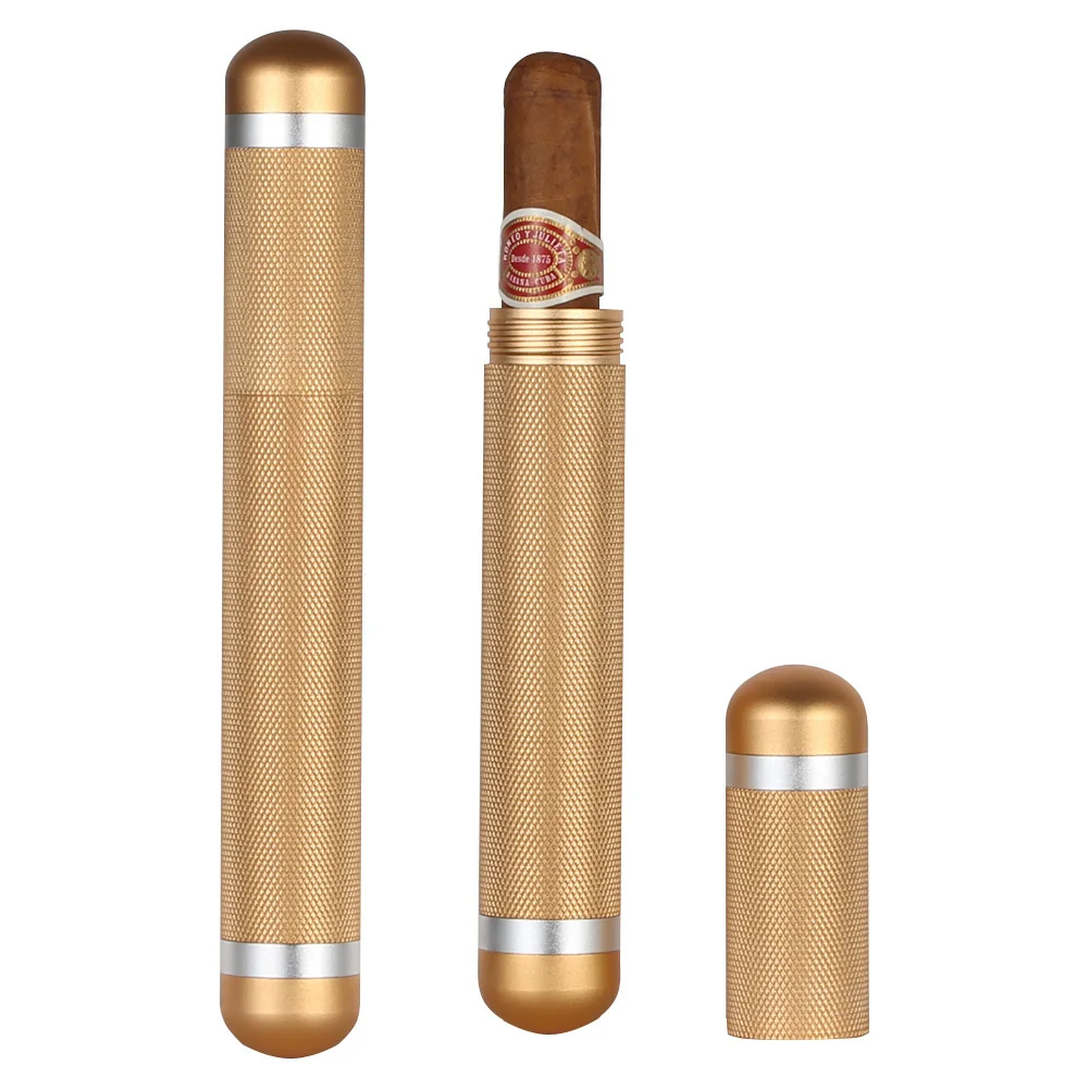 

Alloy Cigar Tube Storage Moisture-proof Case Classic Big Size Humidor Single Cigar Box Smoking Accessories