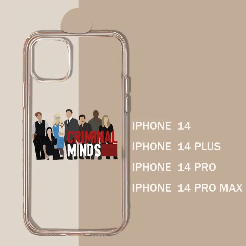 Criminal mind tv show Phone Case Transparent soft For iphone 11 13 12 14 15 pro max mini plus