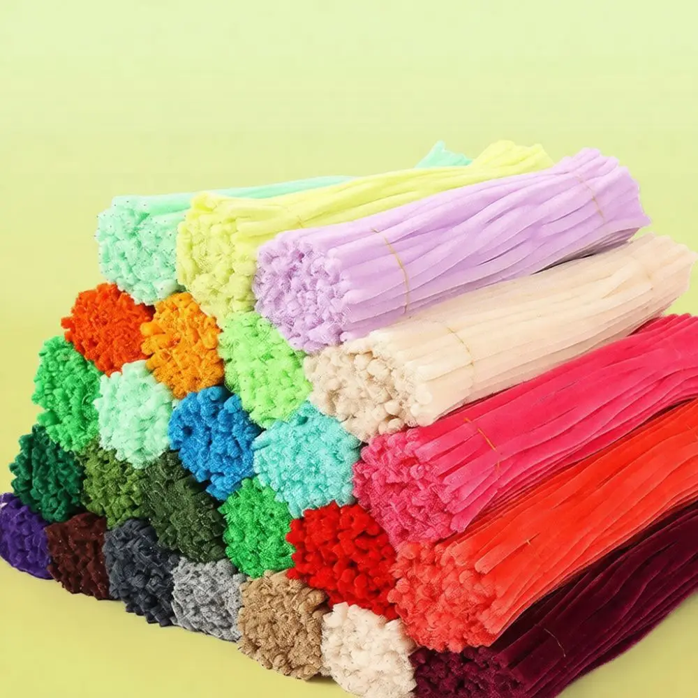 High Density Chenille Stems Craft Kit Soft Fuzzy Sticks For Creative DIY Flower Bouquet Handmade Art Project Supplies