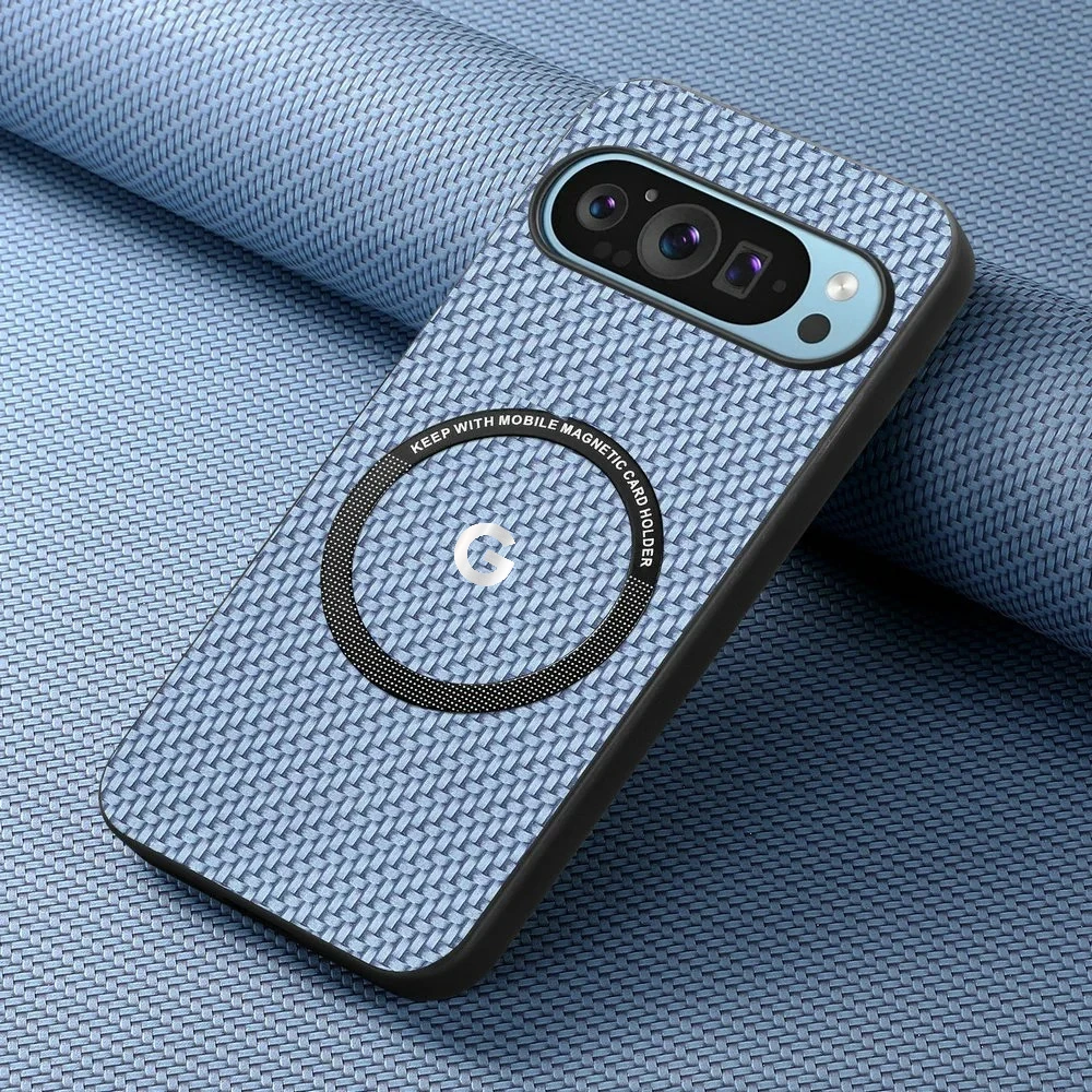 고급 비즈니스 가죽 마그네틱 폰 케이스 (구글 픽셀 10 Pro XL 9 A용) 맥세이프 무선 충전 보호 백 커버