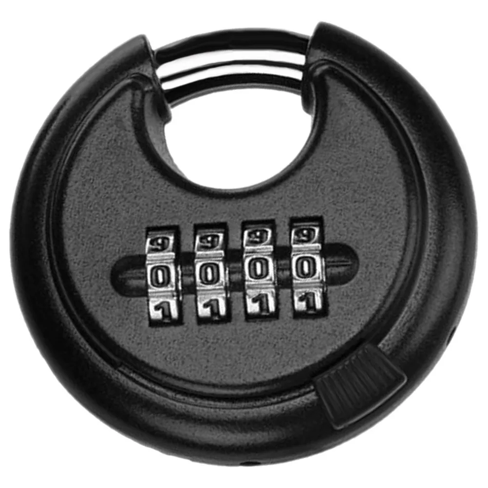 

Disc Password Heavy Duty Metal Lock For Gate Outdoor Fence Padlock Waterproof Outdoor Gate Fence Garage Truck Black Color