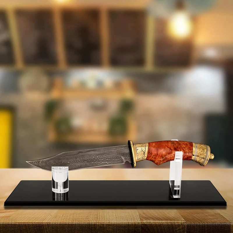 ABRW-Knife Display Stand Akrylowy futerał na nóż Biurkowy wyświetlacz noża, pojedynczy uchwyt na nóż do wystroju domu
