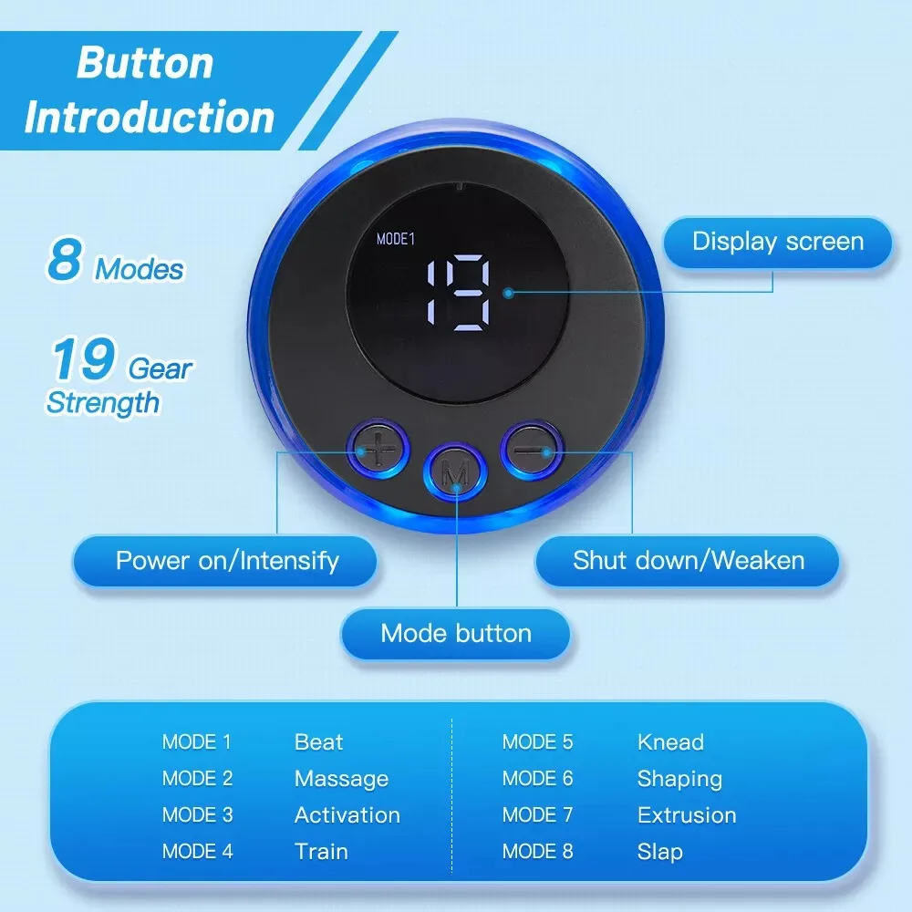 Portable Neck Massager with 8 Massage Modes Providing Neck Back and Spinal Care and Massage Patches to Relieve Muscle Fatigue