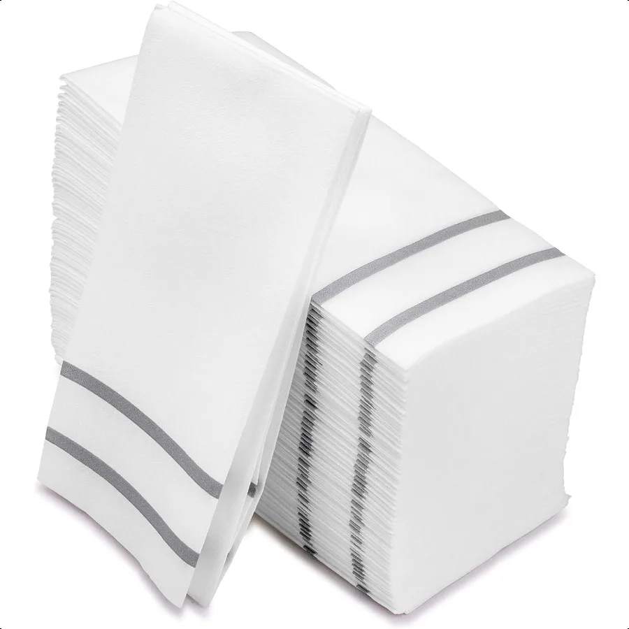 Toallas de mano de papel para baño, toallas para invitados LinenFeel, servilletas formales para cena, aniversario, mesas, invitados y baños, Sie
