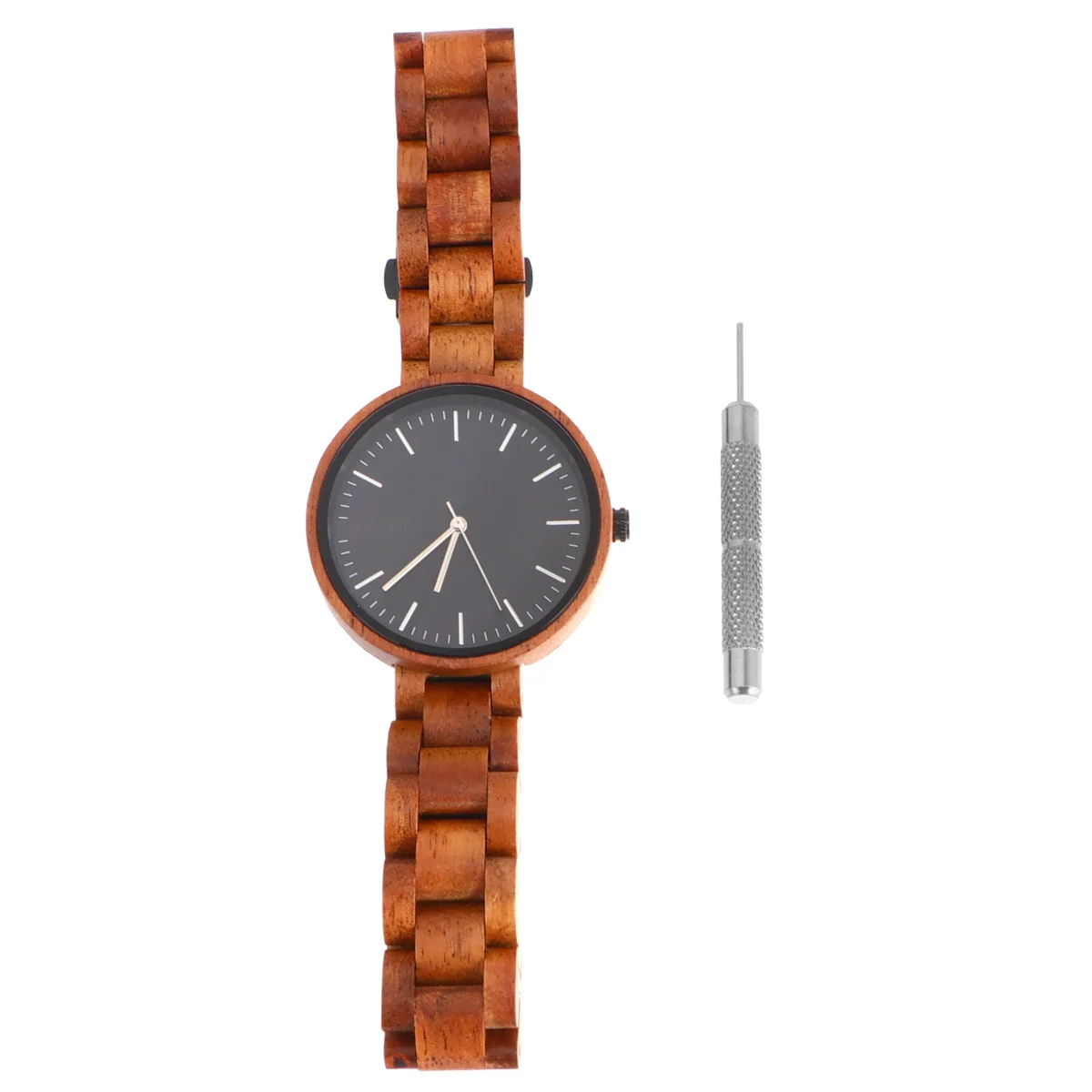 1 Uds. Reloj de madera para mujer, reloj de pulsera elegante y ligero Vintage, correa delgada, regalo de cumpleaños, reloj de pulsera de madera
