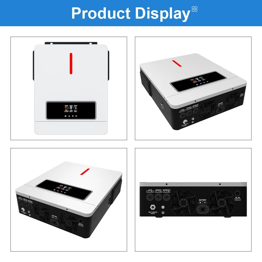 Imagem -05 - Daxtromn 3.6kw 6.2kw Inversor Solar 24vdc 48vdc Híbrido Mppt 6200w Controlador de Carga Híbrido de Onda Senoidal Pura 120a Fora da Rede na Rede