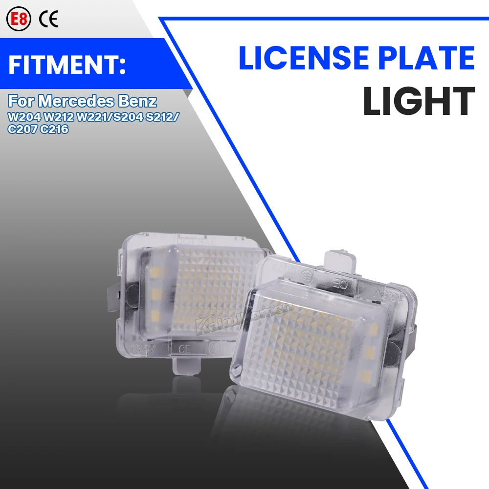 2 Stück Fehlerfreie LED-Kennzeichenbeleuchtung für Mercedes Benz W204 W212 C207 C216 W221 2007-2011 T10 Kennzeichenleuchten – Detail 3