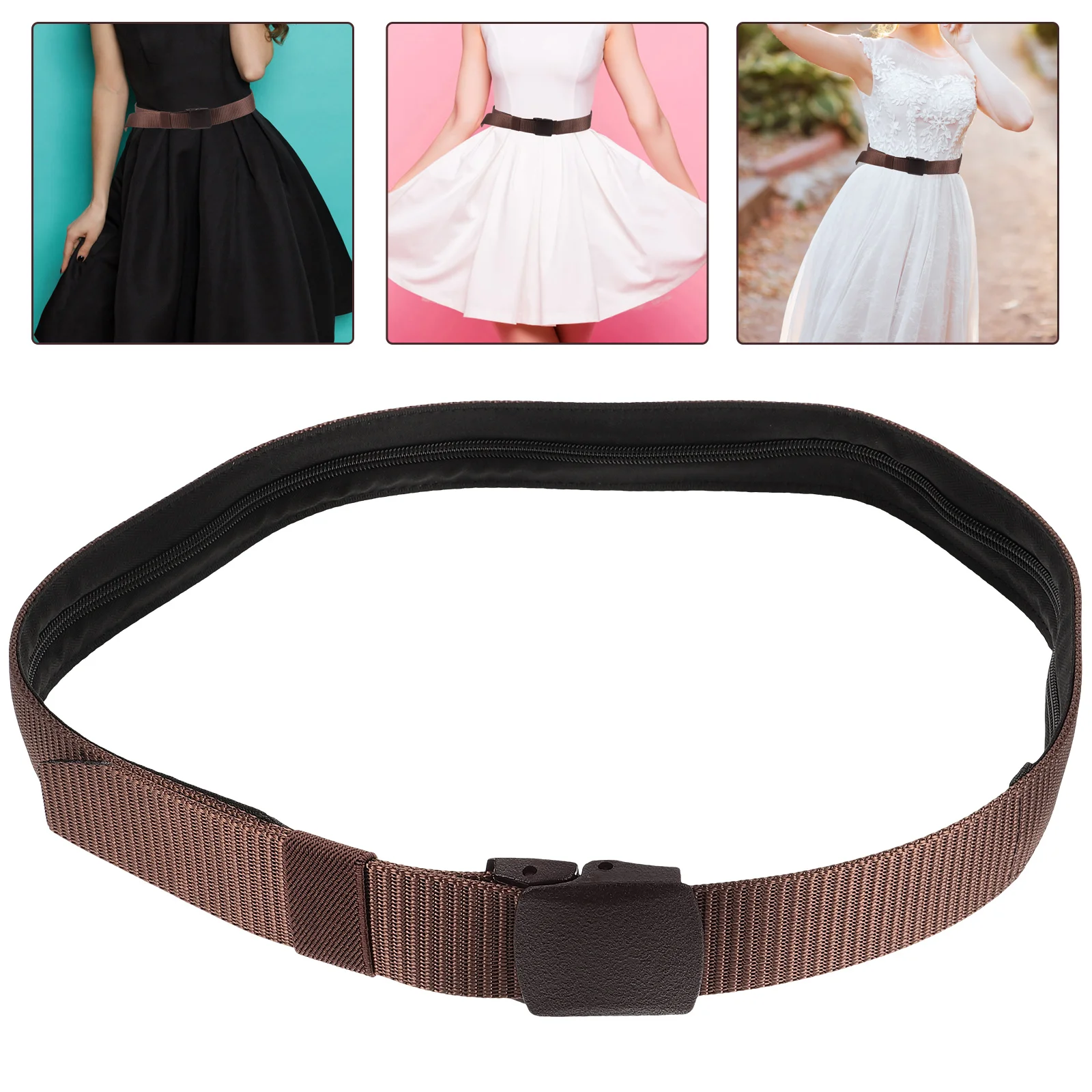 

Travel Waist Bag Hidden Money Belt for Men Cash Secure Wallet Coffee A Outdoor Activities Practical Comfortable