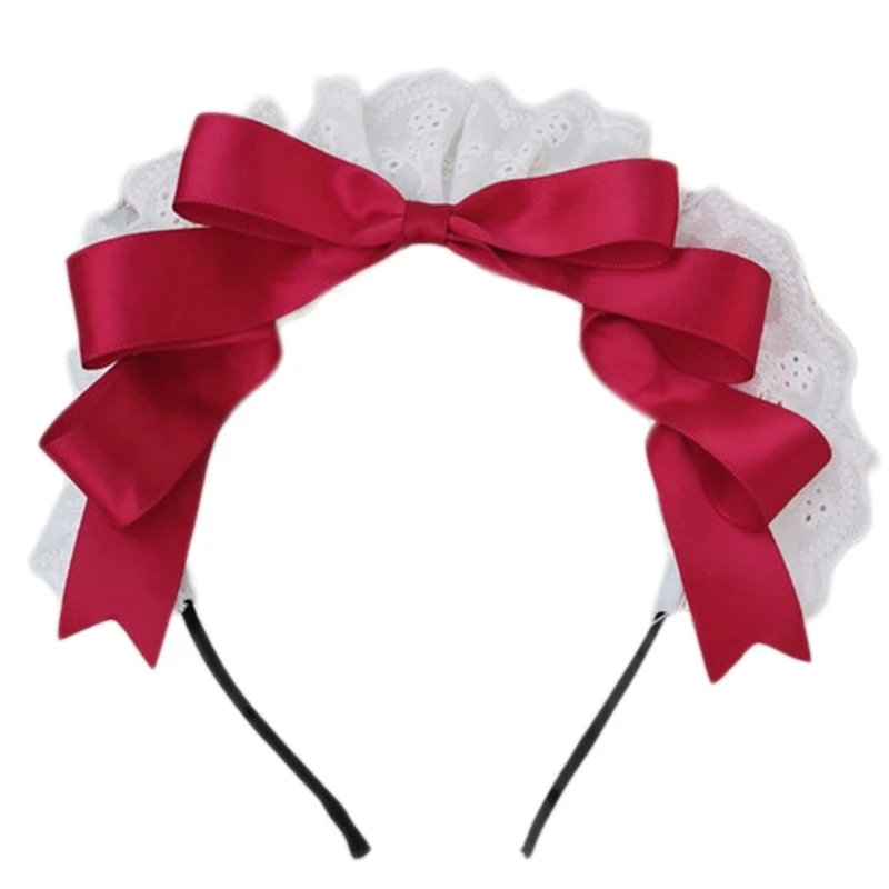 Bowtie Headband Lolit Headpiece Maid Headdress Big Bows Hairband Bows Headband Lolit Headband Bowknot Headband