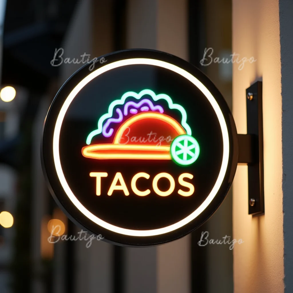 Custom Tacos Acrylic LED Light Box for Tacos Business Waterproof Double Sided Outdoor Storefront Signage Wall Mounted
