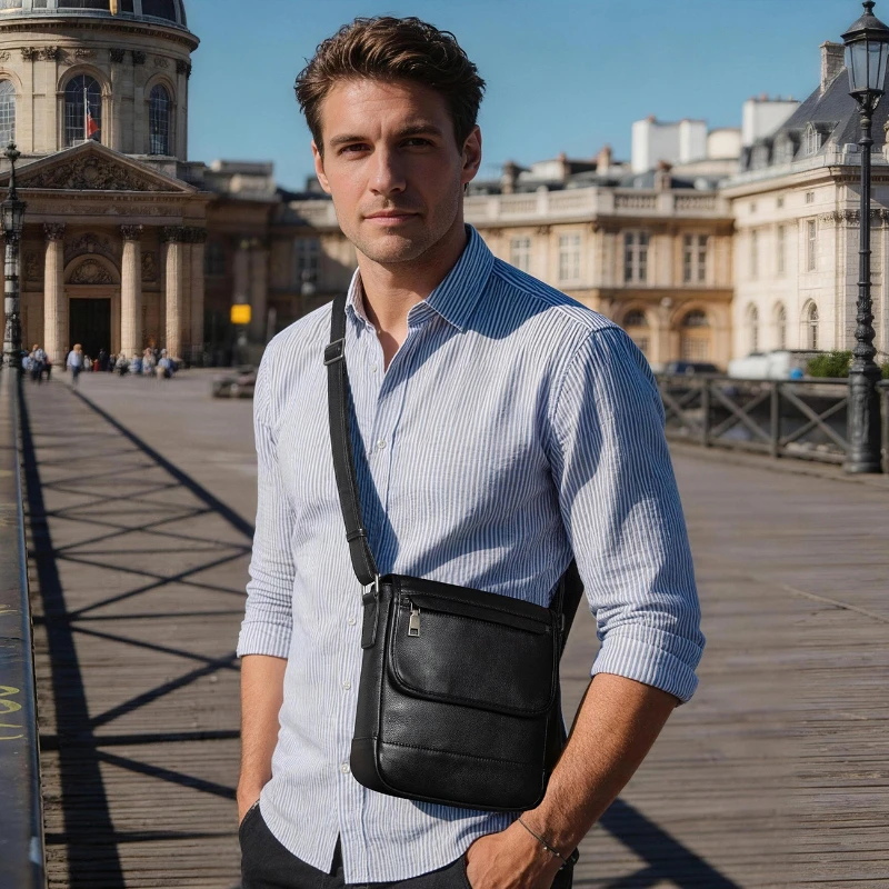 Men's Designer Bag Satchel Men's Shoulder Bags Luxury Genuine Leather  Men Handbag Summer Small Man Messenger Phone Bag Purses