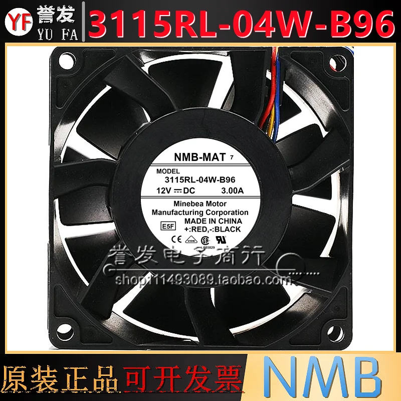 NEW ORIGINAL 3115RL-04W-B96 12V 3.00A 8038 80x80x38mm COOLING FAN RADIATOR