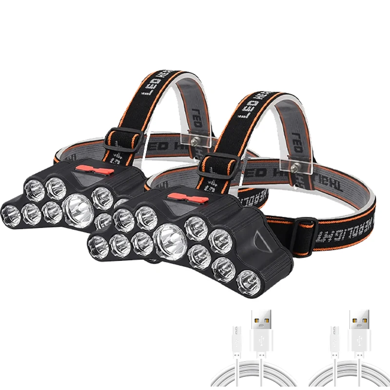 ZHIYU 5/11 LED-Scheinwerfer, starkes Licht, Stirnlampe, wiederaufladbarer USB-Scheinwerfer, eingebauter 18650-Akku, Outdoor, Angeln, Camping, Laterne 6