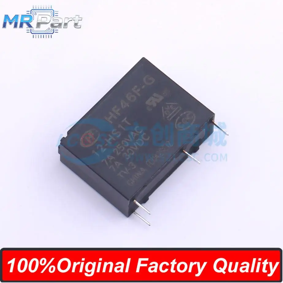 5 Pieces HF46F-G/12-HS1T Ultra-small Medium Power 12VDC Relay 10A 250VAC Single Pole Single Throw Normally Open 4 Pins