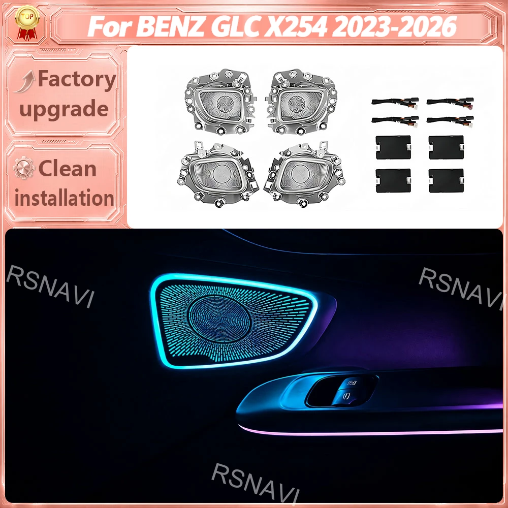 Midrange Speaker Covers with LED Ambient Lighting Compatible with Mercedes-Benz GLC X254 2023–2026 Short-Wheelbase 4-Door Models