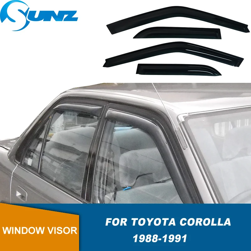 

Window Visor For Toyota Corolla 1988 1989 1990 1991 Weathershield Door Visor Wind Sun Rain Guards Side Window Wind Deflectors