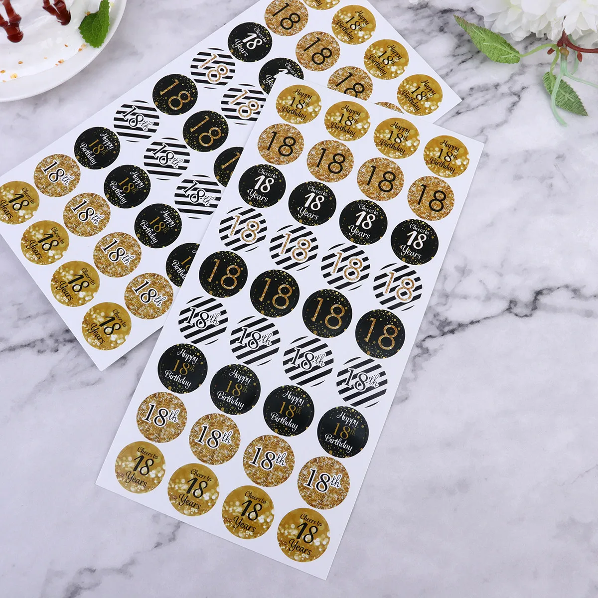 

432Pcs Creative Birthday Stickers Set Round Self-Adhesive Sealing Stickers for Candy Bags Party Favors Photo Props Decoration