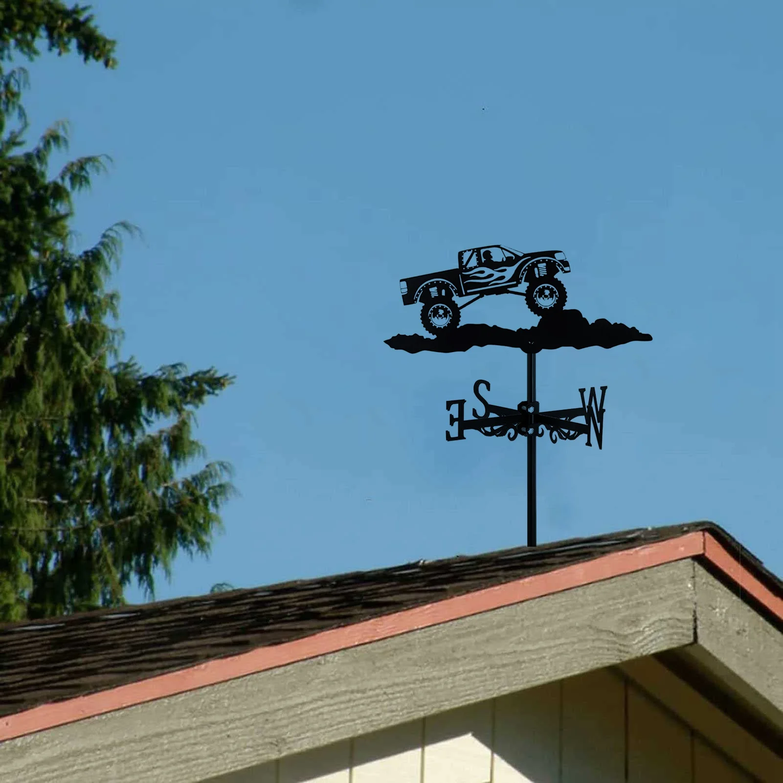 Off-Road Vehicle Weathervanes, Vintage Rooftop Measuring Tools Weather Vane, Used for Garden Farm Shed