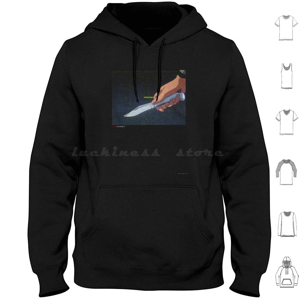 Vengeance Hoodies Long Sleeve Anime Aesthetic Rap Bones Vaporwave Grunge Vhs Simple Underground