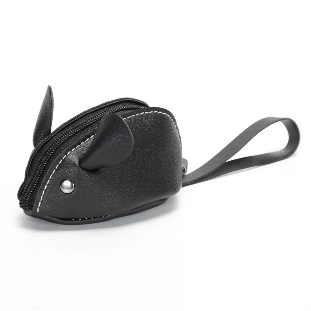 

Высококачественный кожаный мини-кошелек для монет, однотонный винтажный маленький кошелек с рисунком мыши, сумка для хранения