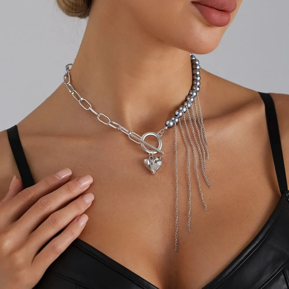 Alloy Geometric Charm Necklace Multi Star Spicy Girl Style Clavicle Chain Irregular Tassel Jewelry Accessories Collar Choker