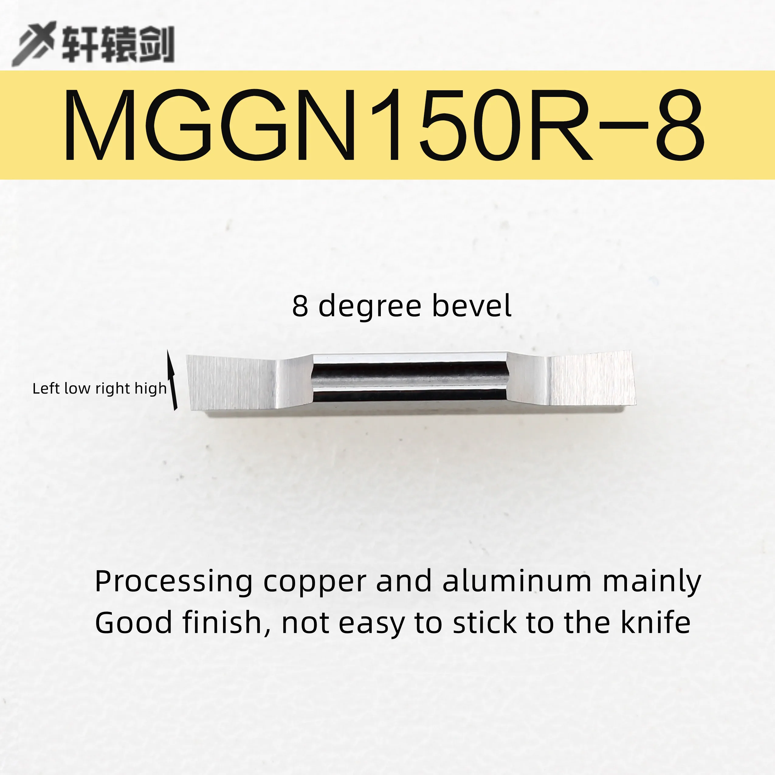 Mgmn150-ferramenta de corte de torno, 200g, 250, 300, 400 m, mrmn, h01, ferramenta de corte, ranhuramento, inserção de carboneto para alumínio, com 10 peças