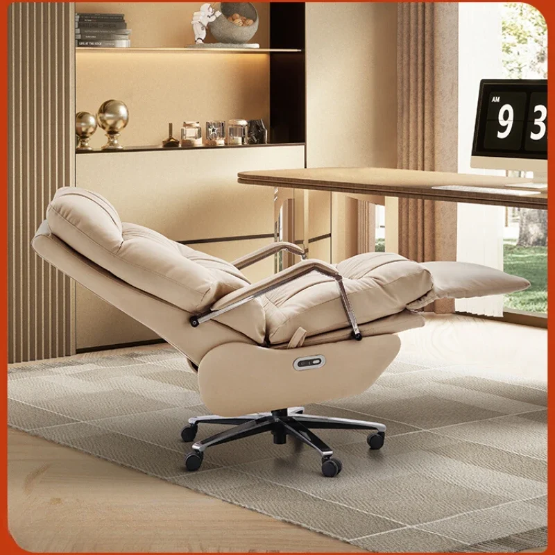 

Electric comfortable boss's chair can lie on leather office computer seat, light luxury sofa with endorsement table and chair