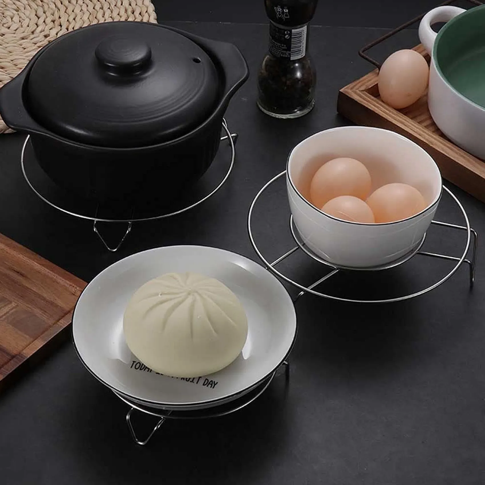 حامل رف تبخير أدوات الطبخ المنزلية المصنوعة من الفولاذ المقاوم للصدأ من RIRI