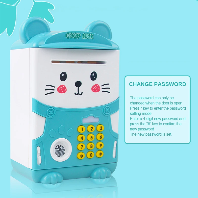 NEW Cartoon ATM Cash Saving Box Money Bank Toy For Kids Electronic Large Money Box Savings Password Digital Fingerprint Unlock