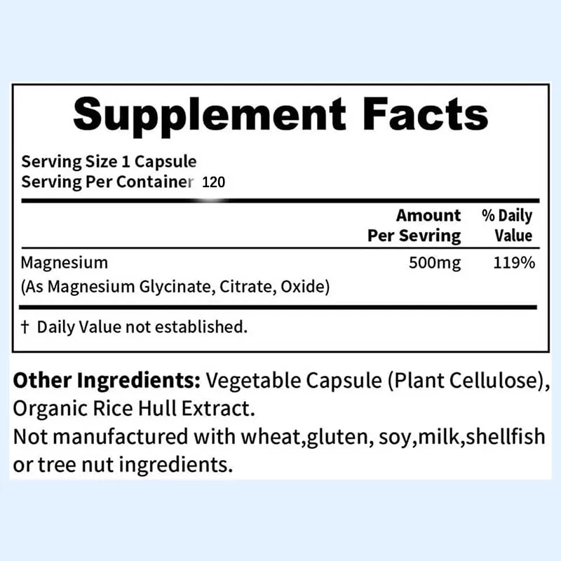 المغنيسيوم - مركب حمض الستريك عالي الامتصاص، والنوم، ودعم العضلات والقلب - خالي من الغلوتين، وغير معدلة وراثيًا #2