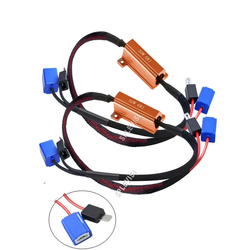 2x 50W 6ohm H1 Load Resistors Error Cancller-Fix LED Bulb Hyper Flash/Blinker/Error Code (Resistors get very hot during working)