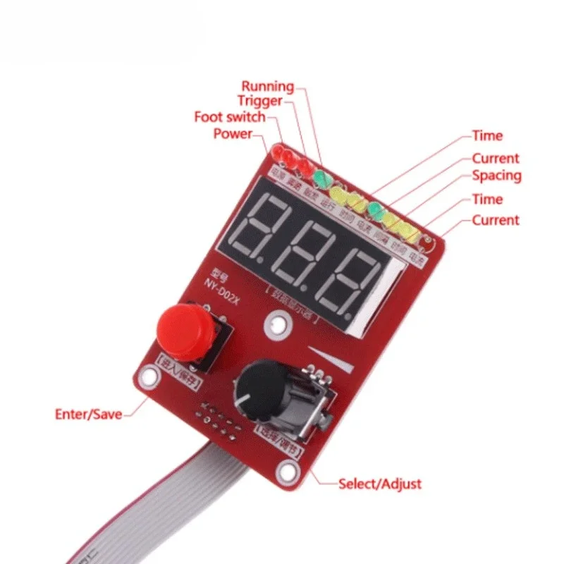 NY-D02 Double Pulse Spot Welding Machine Encoder Time Digit Module Control Panel Plate Adjustable Current Controller