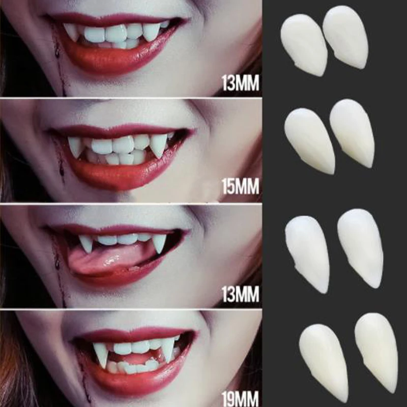 1 Pair False Teeth HalloweenStyle Resin Fangs Dentures Party Costume DIY Props Resin False Teeth Solid Glue Denture Adhesive