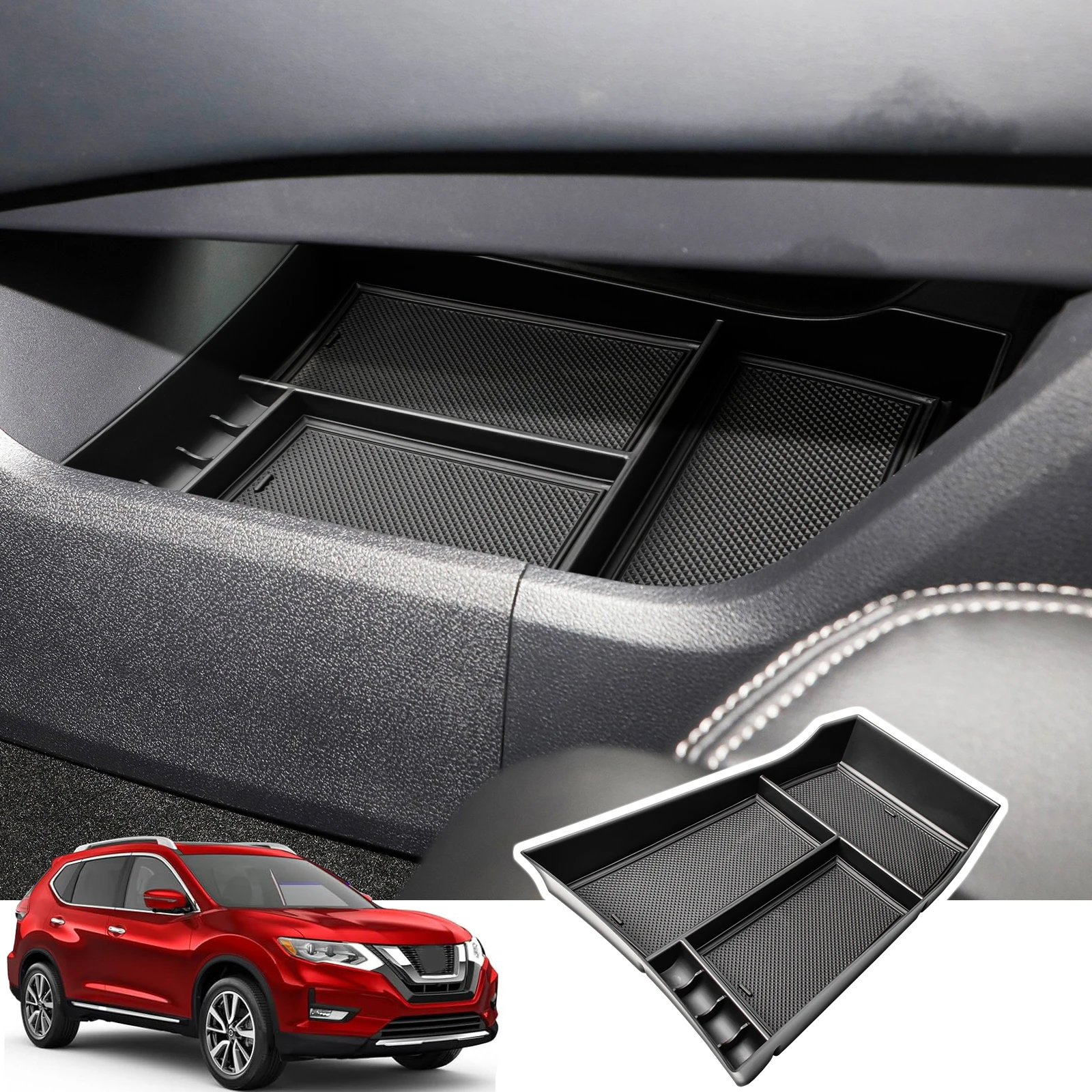 

Lower Center Console Tray For 2021 2022 2023 2024 Nissan Rogue Armrest Storage Lower Box ABS Organizer Car Interior Accessories