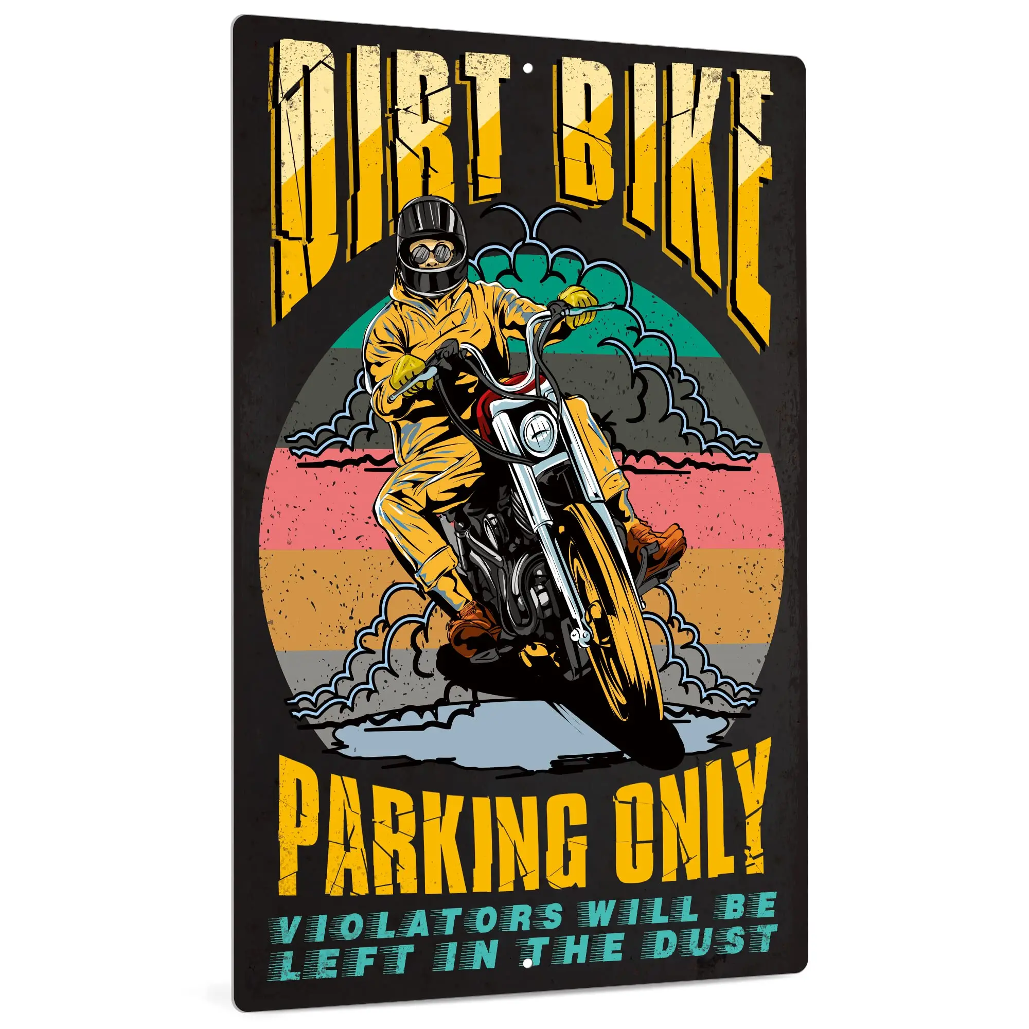 Decor Dirt Bike Parking Only Metal Sign, Motorcycle Decor for Indoor/Outdoor, Gifts for Boys, Son, Grandson, Daughter, 12 x 8 I