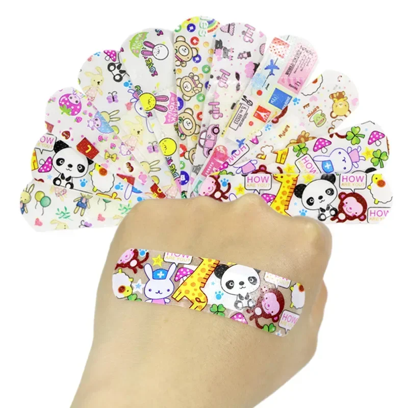 120pcs/set Round Strap Shape Band Aid Cartoon First Aid Wound Plaster Kawaii Skin Dressing Patch for Children Adhesive Bandages