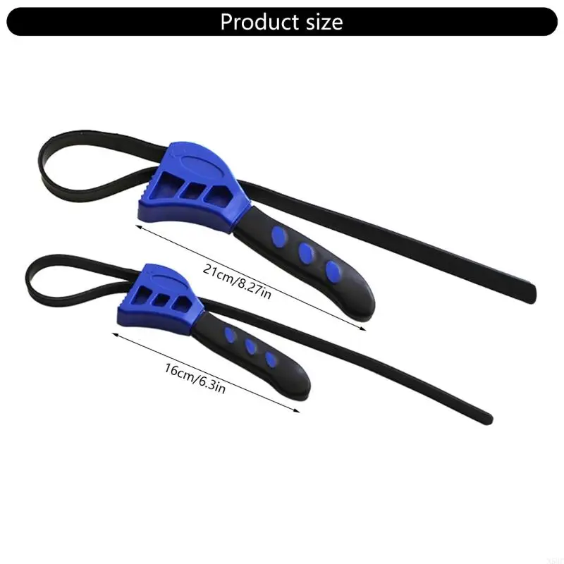 N58C 2PCS Cờ lê dây đeo cao su Bộ lọc dầu Cờ lê Bộ lọc Cờ lê Bộ công cụ cờ lê có thể điều chỉnh đa chức năng