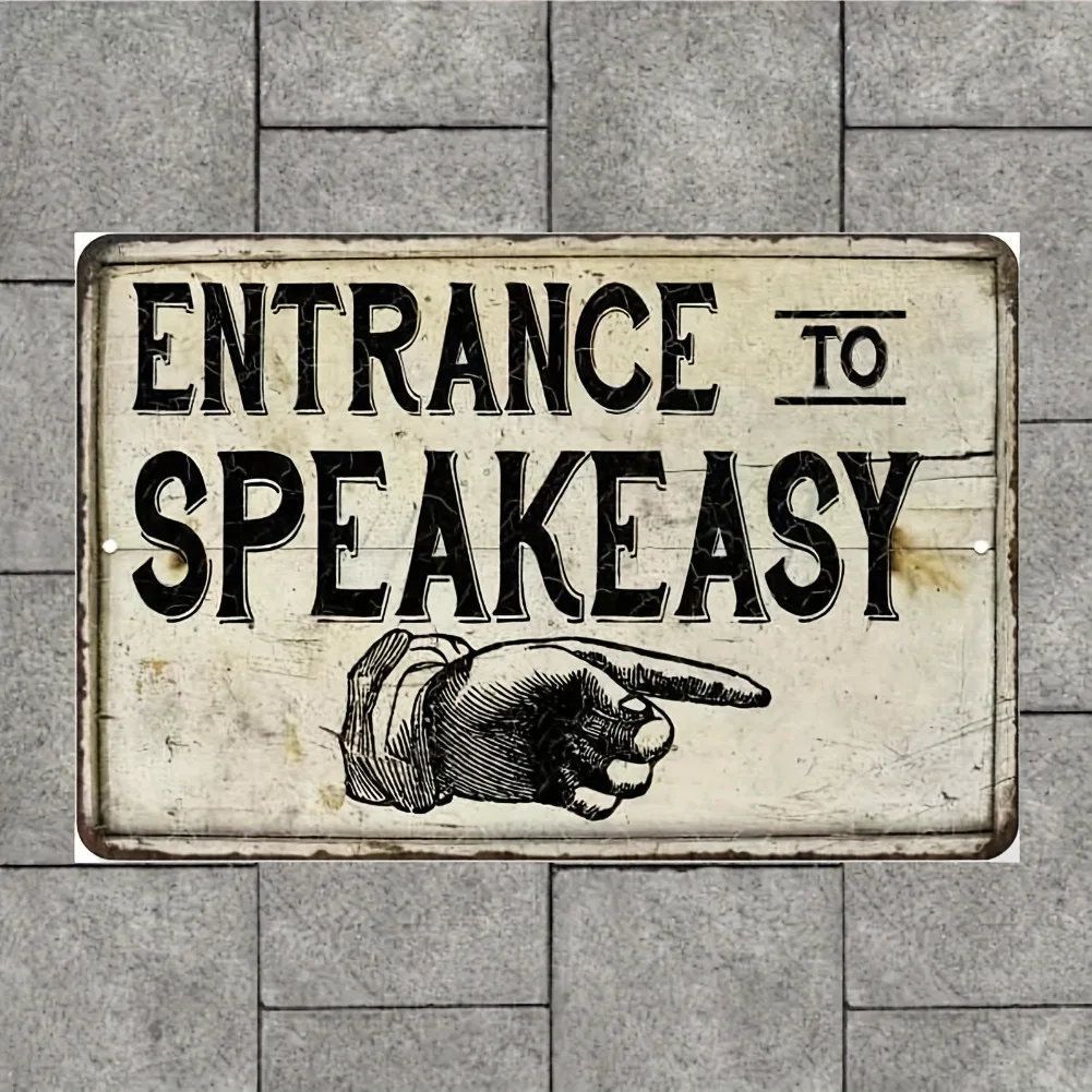 لافتة تشيكو كريك سبيكسي المعدنية غير اللامعة مقاس 8 × 12 بوصة - لوحة فنية جدارية ريفية من عشرينيات القرن العشرين، ديكور حظر غاتسبي العظيم باللون الأبيض/الأخضر/الأصفر/الأسود