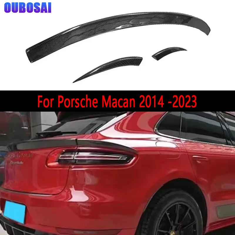 

For Porsche Macan 2014 -2023 Carbon Fiber Spoiler Rear Roof Trunk Spoiler Boot Middle Wings Car Styling upgraded body kit