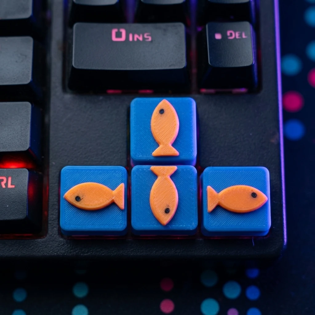 Japanese-style fish-shaped snack Custom Keycaps Cross Axis PC Gaming Keyboard Peripherals Collection Gift