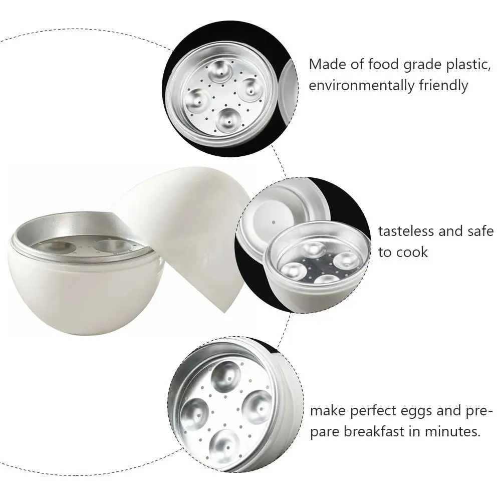 

Egg Cooker Steamed Bowl Microwave Egg Steamer Kitchen Tool Food Grade Plastic Healthy Safe Mini Cookware Easy Storage